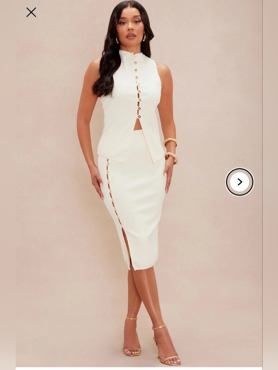 Fashion Nova Dresses & Skirts - Fashion Nova Womens Luxe Sleeveless Bandage Midi Skirt Set, Cream